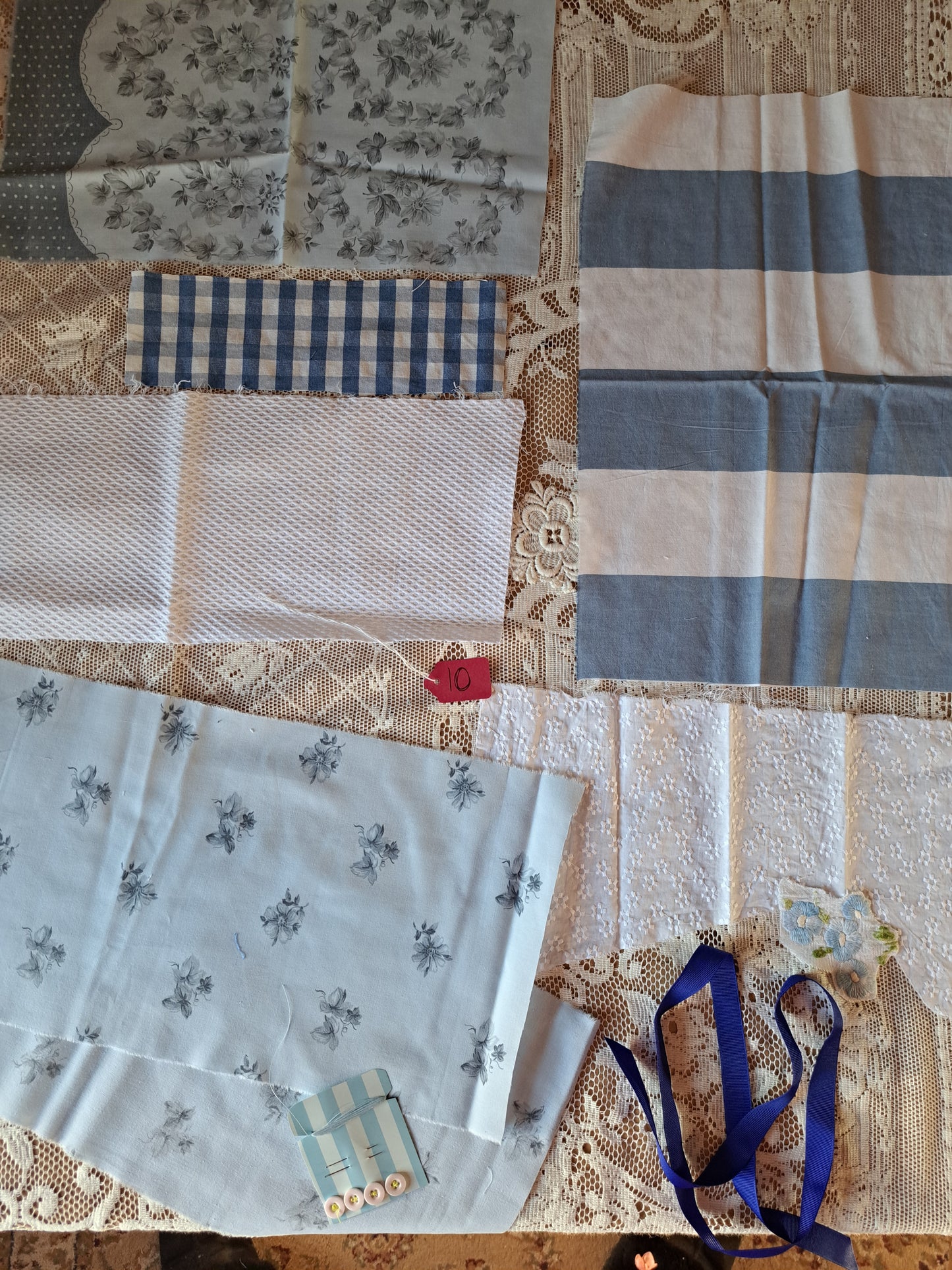 Blue and White - package contents - note the lace tablecloth in all of the photos is only for styling not included in these packages