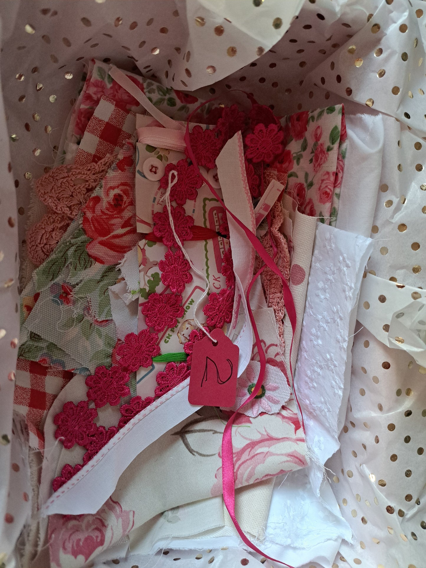 Red/pinks/creams/whites mixed